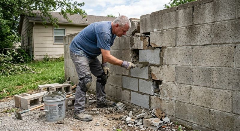 Cinder Block Wall Repair