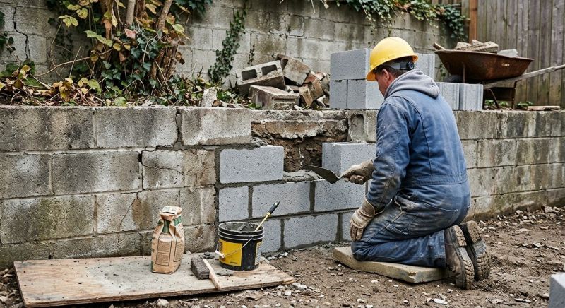 Cinder Block Wall Repair in Whites Creek, TN