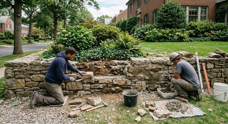 Stone Wall Repair in White House, TN